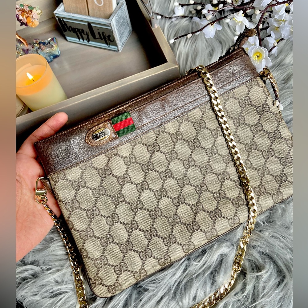 Authentic Gucci vintage web sherry line crossbody bag (WN208)